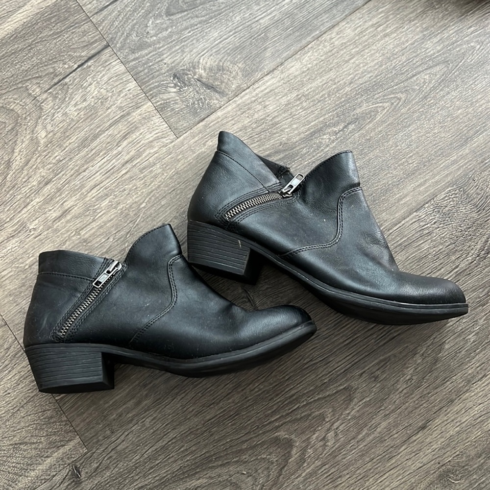 black ankle bootie